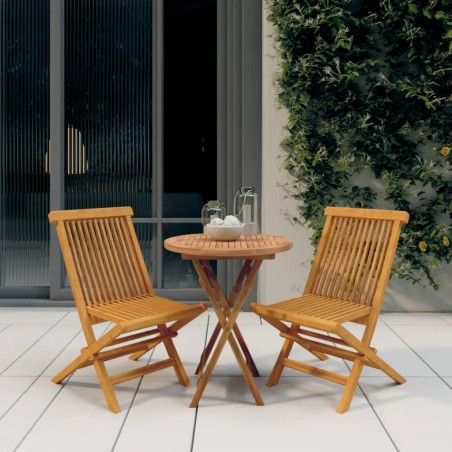 vidaXL Juego de comedor para jardín 3 piezas madera maciza de teca