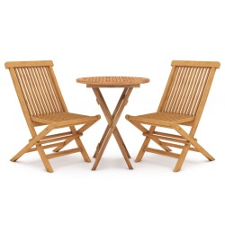 vidaXL Juego de comedor para jardín 3 piezas madera maciza de teca