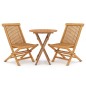 vidaXL Juego de comedor para jardín 3 piezas madera maciza de teca vidaXL Juego de comedor para jardín 3 piezas madera maciza de teca