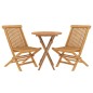 vidaXL Juego de comedor para jardín 3 piezas madera maciza de teca vidaXL Juego de comedor para jardín 3 piezas madera maciza de teca