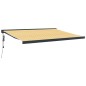 vidaXL Toldo retráctil aluminio y tela amarillo y blanco 4x3 m vidaXL Toldo retráctil aluminio y tela amarillo y blanco 4x3 m
