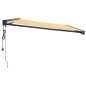 vidaXL Toldo retráctil aluminio y tela amarillo y blanco 4x3 m vidaXL Toldo retráctil aluminio y tela amarillo y blanco 4x3 m
