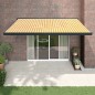 vidaXL Toldo retráctil aluminio y tela amarillo y blanco 4x3 m vidaXL Toldo retráctil aluminio y tela amarillo y blanco 4x3 m