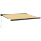 vidaXL Toldo retráctil aluminio y tela amarillo y blanco 4x3 m vidaXL Toldo retráctil aluminio y tela amarillo y blanco 4x3 m