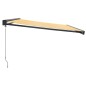 vidaXL Toldo retráctil aluminio y tela amarillo y blanco 4x3 m vidaXL Toldo retráctil aluminio y tela amarillo y blanco 4x3 m