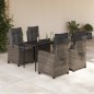 vidaXL Set comedor de jardín 5 piezas con cojines ratán sintético gris vidaXL Set comedor de jardín 5 piezas con cojines ratán sintético gris