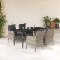vidaXL Set comedor de jardín 5 pzas cojines ratán sintético gris claro vidaXL Set comedor de jardín 5 pzas cojines ratán sintético gris claro