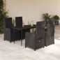 vidaXL Set de muebles jardín 5 pzas con cojines ratán sintético negro vidaXL Set de muebles jardín 5 pzas con cojines ratán sintético negro