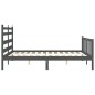 vidaXL Estructura de cama con cabecero madera maciza gris 160x200 cm