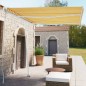 vidaXL Toldo de pie manual retráctil amarillo y blanco 350x250 cm vidaXL Toldo de pie manual retráctil amarillo y blanco 350x250 cm