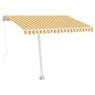 vidaXL Toldo de pie manual retráctil amarillo y blanco 350x250 cm vidaXL Toldo de pie manual retráctil amarillo y blanco 350x250 cm