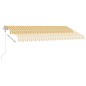 vidaXL Toldo automático LED sensor de viento amarillo blanco 400x300cm vidaXL Toldo automático LED sensor de viento amarillo blanco 400x300cm