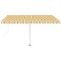 vidaXL Toldo automático LED sensor de viento amarillo blanco 400x300cm vidaXL Toldo automático LED sensor de viento amarillo blanco 400x300cm