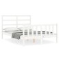 vidaXL Estructura de cama con cabecero madera maciza blanco 140x200 cm vidaXL Estructura de cama con cabecero madera maciza blanco 140x200 cm