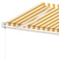 vidaXL Toldo automático LED sensor de viento amarillo blanco 400x300cm vidaXL Toldo automático LED sensor de viento amarillo blanco 400x300cm