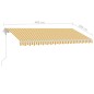 vidaXL Toldo automático LED sensor de viento amarillo blanco 400x300cm vidaXL Toldo automático LED sensor de viento amarillo blanco 400x300cm