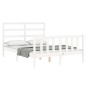 vidaXL Estructura de cama con cabecero madera maciza blanco 140x200 cm vidaXL Estructura de cama con cabecero madera maciza blanco 140x200 cm