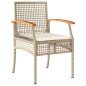 vidaXL Set comedor de jardín 5 pzas con cojines ratán sintético beige vidaXL Set comedor de jardín 5 pzas con cojines ratán sintético beige