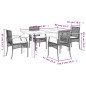vidaXL Set comedor de jardín 5 pzas con cojines ratán sintético beige vidaXL Set comedor de jardín 5 pzas con cojines ratán sintético beige