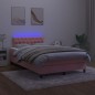 vidaXL Cama box spring con colchón y LED terciopelo rosa 120x190 cm vidaXL Cama box spring con colchón y LED terciopelo rosa 120x190 cm