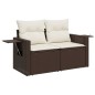 vidaXL Set sofás de jardín 6 piezas y cojines ratán sintético marrón vidaXL Set sofás de jardín 6 piezas y cojines ratán sintético marrón