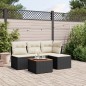 vidaXL Set de muebles de jardín 5 pzas y cojines ratán sintético negro vidaXL Set de muebles de jardín 5 pzas y cojines ratán sintético negro