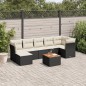 vidaXL Set de sofás de jardín 8 piezas y cojines ratán sintético negro vidaXL Set de sofás de jardín 8 piezas y cojines ratán sintético negro