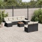 vidaXL Set de sofás de jardín 10 pzas cojines ratán sintético negro vidaXL Set de sofás de jardín 10 pzas cojines ratán sintético negro
