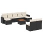 vidaXL Set de sofás de jardín 10 pzas cojines ratán sintético negro vidaXL Set de sofás de jardín 10 pzas cojines ratán sintético negro