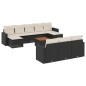 vidaXL Set de sofás de jardín 11 pzas y cojines ratán sintético negro vidaXL Set de sofás de jardín 11 pzas y cojines ratán sintético negro