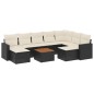 vidaXL Set de sofás de jardín 10 pzas cojines ratán sintético negro vidaXL Set de sofás de jardín 10 pzas cojines ratán sintético negro