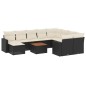 vidaXL Set de sofás de jardín 11 pzas y cojines ratán sintético negro vidaXL Set de sofás de jardín 11 pzas y cojines ratán sintético negro