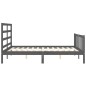 vidaXL Estructura de cama con cabecero madera maciza gris 160x200 cm