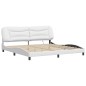 vidaXL Estructura cama con luces LED cuero sintético blanco 200x200 cm