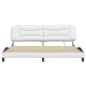vidaXL Estructura cama con luces LED cuero sintético blanco 200x200 cm