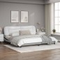 vidaXL Estructura cama con LED cuero sintético blanco negro 200x200 cm vidaXL Estructura cama con LED cuero sintético blanco negro 200x200 cm