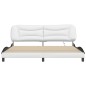 vidaXL Estructura cama con LED cuero sintético blanco negro 200x200 cm vidaXL Estructura cama con LED cuero sintético blanco negro 200x200 cm