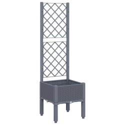 vidaXL Jardinera con enrejado PP gris 40x40x142 cm