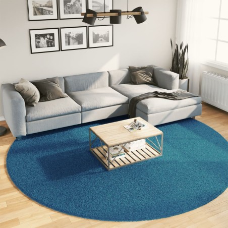 vidaXL Alfombra de pelo corto OVIEDO turquesa Ø 280 cm