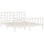 vidaXL Estructura de cama con cabecero madera maciza blanco 180x200 cm vidaXL Estructura de cama con cabecero madera maciza blanco 180x200 cm