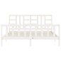 vidaXL Estructura de cama con cabecero madera maciza blanco 180x200 cm vidaXL Estructura de cama con cabecero madera maciza blanco 180x200 cm