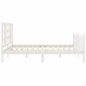 vidaXL Estructura de cama con cabecero madera maciza blanco 180x200 cm vidaXL Estructura de cama con cabecero madera maciza blanco 180x200 cm