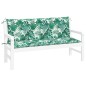 vidaXL Cojines banco jardín 2 uds tela estampado de hojas 150x50x7 cm vidaXL Cojines banco jardín 2 uds tela estampado de hojas 150x50x7 cm