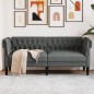 vidaXL Sofá Chesterfield de 2 plazas tela gris oscuro vidaXL Sofá Chesterfield de 2 plazas tela gris oscuro