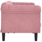 vidaXL Sofá de 3 plazas terciopelo rosa vidaXL Sofá de 3 plazas terciopelo rosa