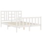 vidaXL Estructura cama de matrimonio con cabecero madera maciza blanco