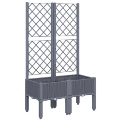 vidaXL Jardinera con enrejado PP gris 80x40x142 cm