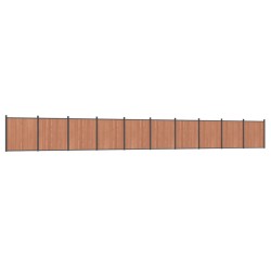 vidaXL Panel de valla WPC marrón 1737x186 cm