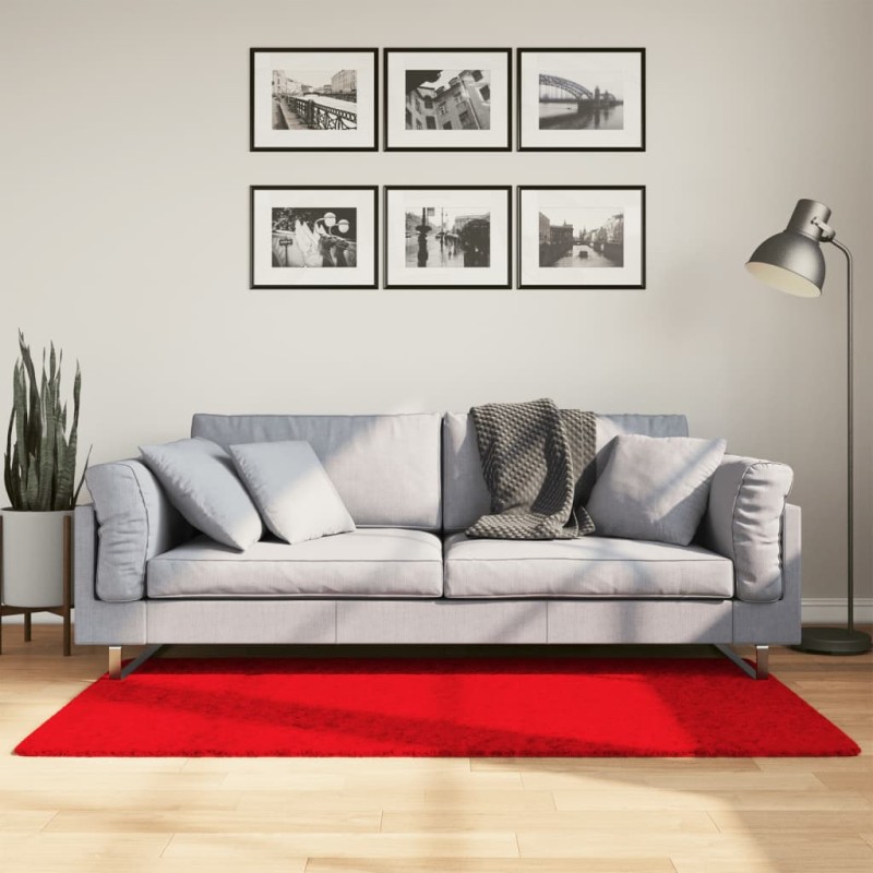 vidaXL Alfombra de pelo corto OVIEDO rojo 80x150 cm vidaXL Alfombra de pelo corto OVIEDO rojo 80x150 cm