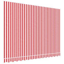 vidaXL Tela de repuesto de toldo rayas rojas y blancas 3,5x2,5 m
